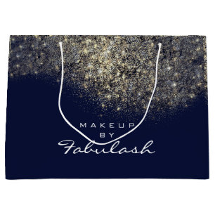 Gold Confetti Funkelnd Glitzer Blue Navy Bridal Große Geschenktüte
