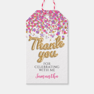 Gold Confetti Gift Tags Geschenkanhänger