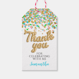 Gold Confetti Gift Tags Geschenkanhänger