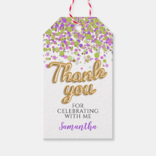 Gold Confetti Gift Tags Geschenkanhänger