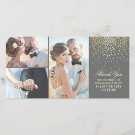 Gold Confetti Glamour Wedding Vielen Dank Dankeskarte