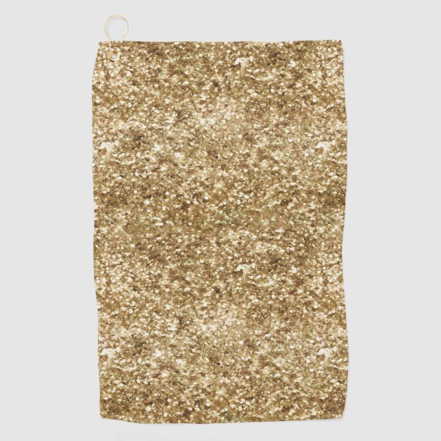 Gold Confetti Glitzer Golfhandtuch (Vorderseite)