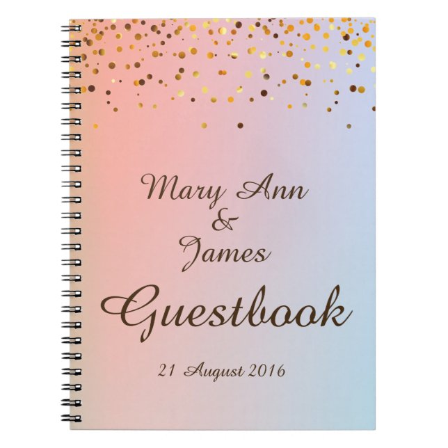 Gold Confetti Glitzer Imitate Foil Gelbe Gast Notizblock (Vorderseite)