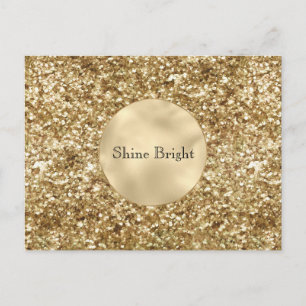 Gold Confetti Glitzer Postkarte