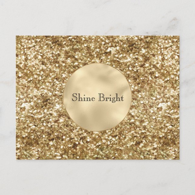 Gold Confetti Glitzer Postkarte (Vorderseite)