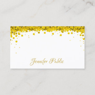 Gold Confetti Handschrift Text Stilvolle Vorlage Visitenkarte