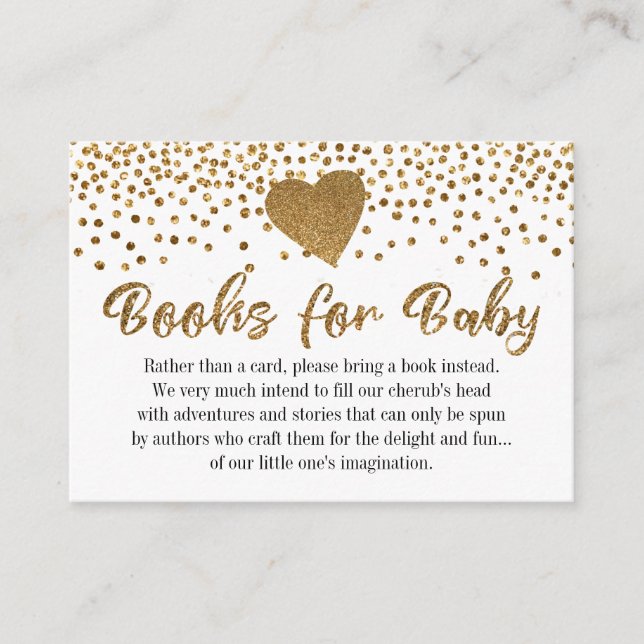 Gold Confetti Heft Book Request Insert Cards (Vorderseite)