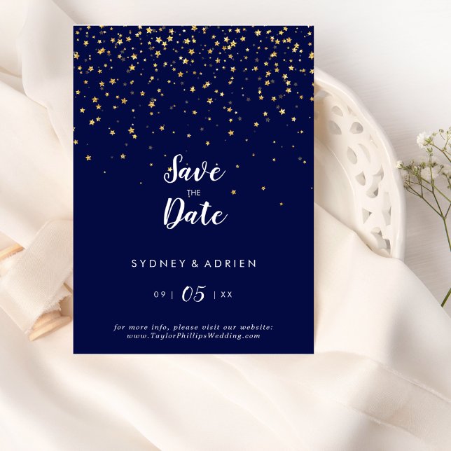 Gold Confetti | Hochzeit der Marine retten das Dat Save The Date (Von Creator hochgeladen)