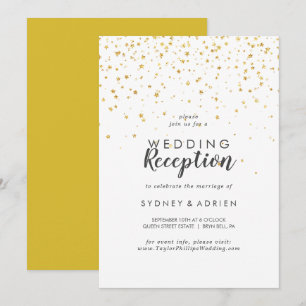 Gold Confetti Hochzeitsempfang nur Einladung