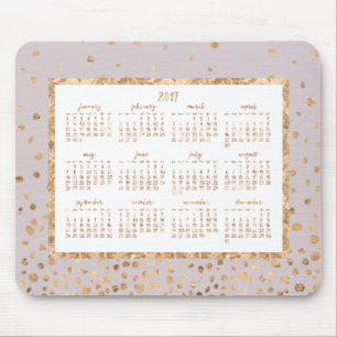 Gold Confetti Jahr 2017 Kalender Maus Pads Pink Mousepad