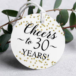 Gold Confetti jubelt auf 30 Jahre Gunst Tags Geschenkanhänger