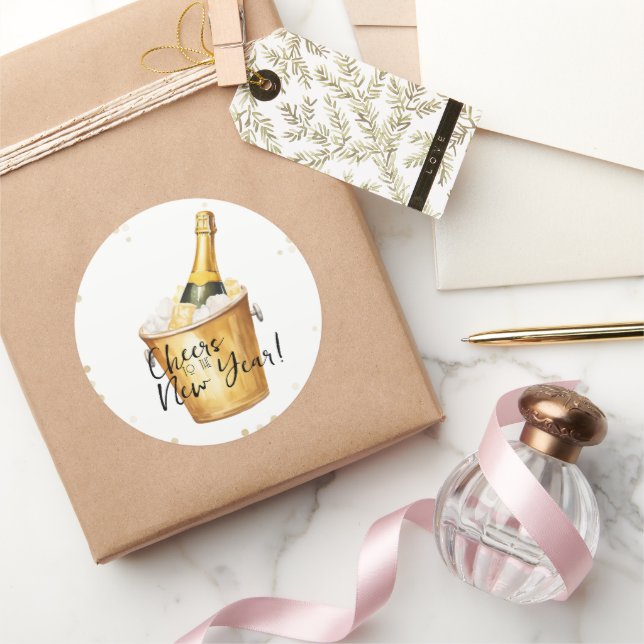 Gold Confetti jubelt für das neue Jahr Runder Aufkleber (Schenken)