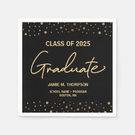 Gold Confetti-Klasse 2025 Abschluss Serviette
