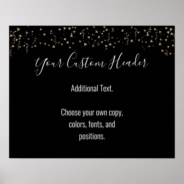 Gold Confetti Lässig Black Do Es ist Ihr festliche Poster (Vorne)