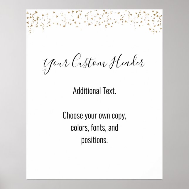 Gold Confetti Lässig machen Sie selbst festliches  Poster (Vorne)