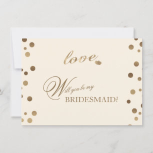 Gold Confetti Liebe Champagne Wedding Bridesmaid Einladung