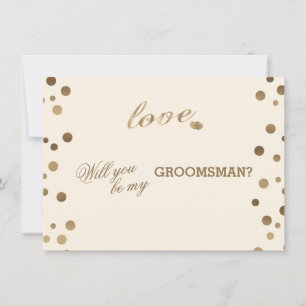 Gold Confetti Liebe Champagne Wedding Trauzeuge Einladung