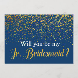 Gold Confetti Marine Werden Sie mein Jr. Bridesmai Einladung