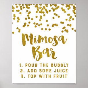 Gold Confetti Mimosa Bar Sign Wedding Poster