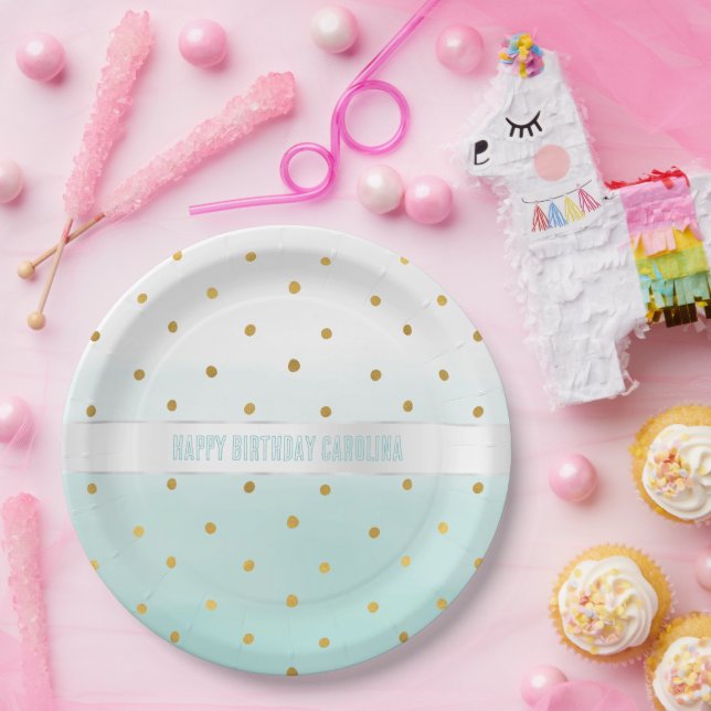 Gold Confetti Mini Watercolor Pappteller (Party)