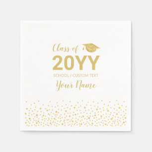 Gold Confetti Modern Graduation Party Gunst Serviette