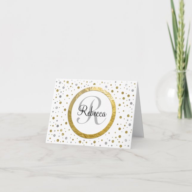Gold Confetti Monogram (Vorderseite)