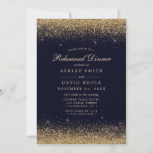 Gold Confetti Navy Blue Moderne Probe