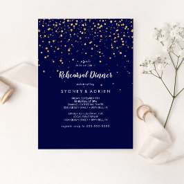 Gold Confetti | Navy Probe Dinner Einladung