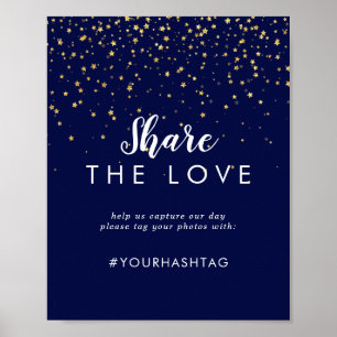 Gold Confetti   Navy Sharing Liebe Signing Poster