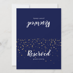 Gold Confetti   Navy Wedding Reservierte Zeichen