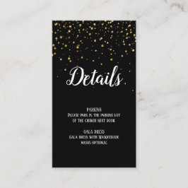 Gold Confetti on Black Details New Year's Insert