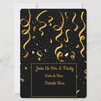 Gold Confetti Party Einladung