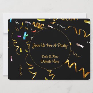 Gold Confetti Party Einladung