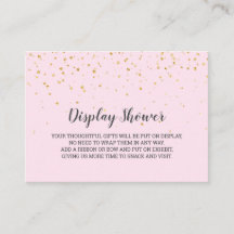 Gold Confetti Pink Baby Display Dusche
