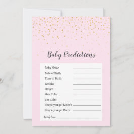Gold Confetti Rosa Dusche "Baby Predictions" Spiel
