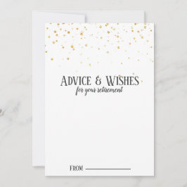 Gold Confetti-Rücktrittskarten Hinweiskarte