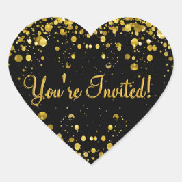 Gold Confetti Runder Aufkleber