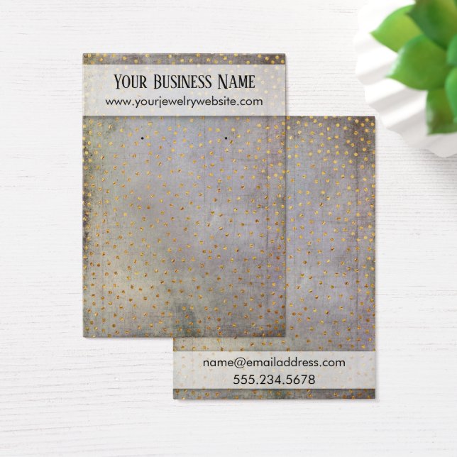 Gold Confetti & Rustic Earring Display Card (Schreibtisch)