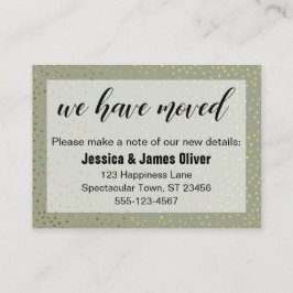 Gold Confetti & Sage Wir haben die Handout-Karte u Visitenkarte