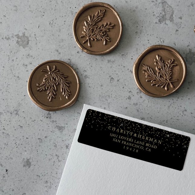 Gold Confetti Script Rücksendeadresse (Von Creator hochgeladen)