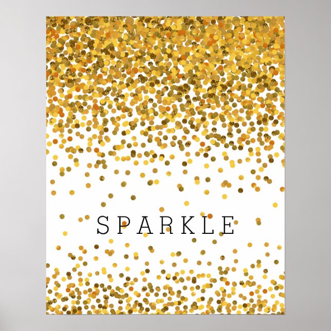 Gold Confetti Sparkle Poster (Vorne)