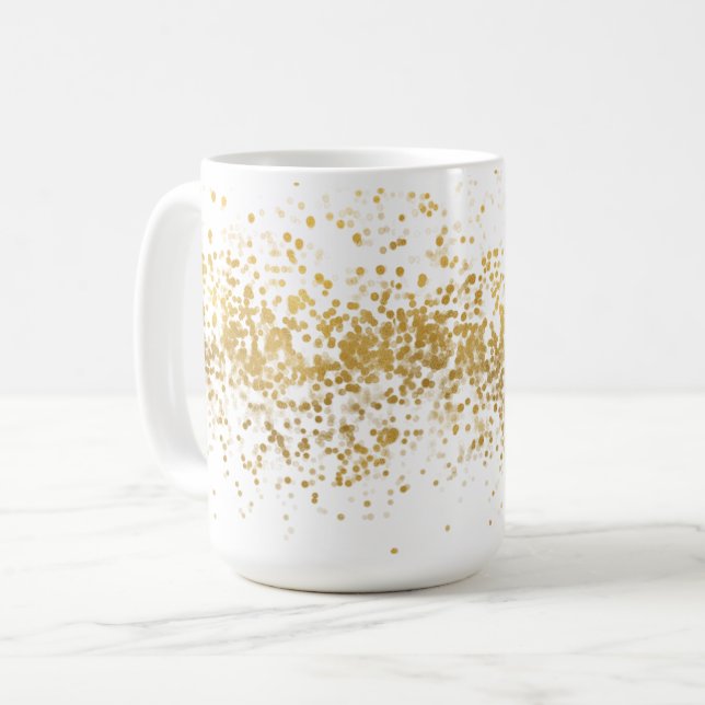 Gold Confetti Tasse (Vorderseite Links)