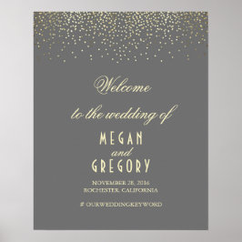 Gold Confetti Teilchen Hochzeitssymbol Poster