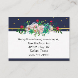 Gold Confetti und Blume Hochzeitskarten Begleitkarte