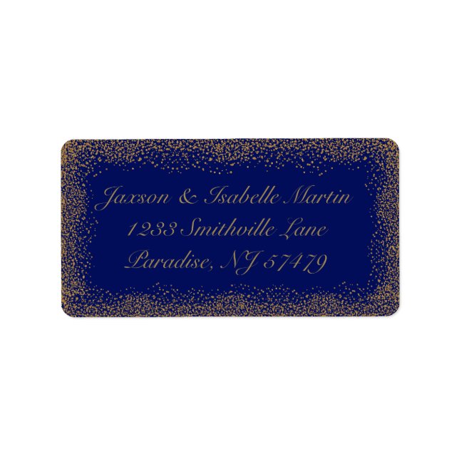 Gold Confetti und Dark Blue Adressaufkleber (Vorne)