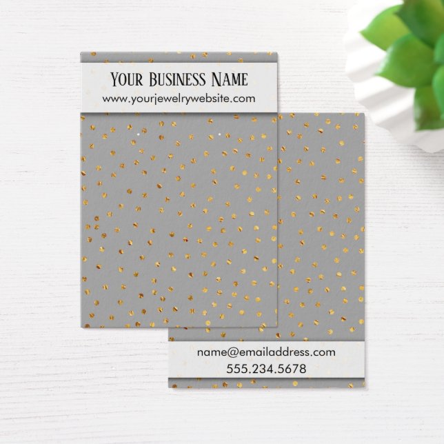Gold Confetti und Gray Earring Holder Display Card (Schreibtisch)