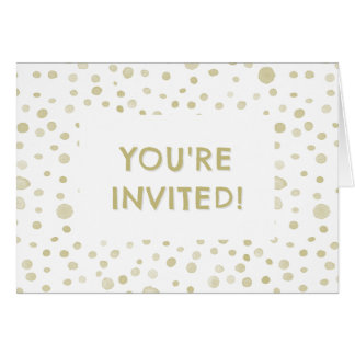 Gold Confetti Wasserfarbe Dots Geburtstag Einladun