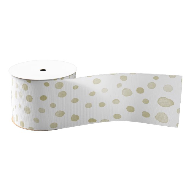 Gold Confetti Wasserfarbe Dots Ribbon Ripsband (Spule)