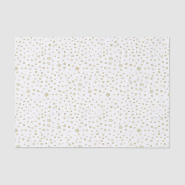 Gold Confetti Wasserfarben Dots Tissue Paper Seidenpapier (Vorderseite)