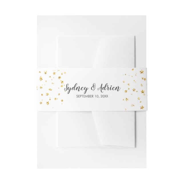 Gold Confetti Wedding Einladung Bly Band (Vorderseite Beispiel)